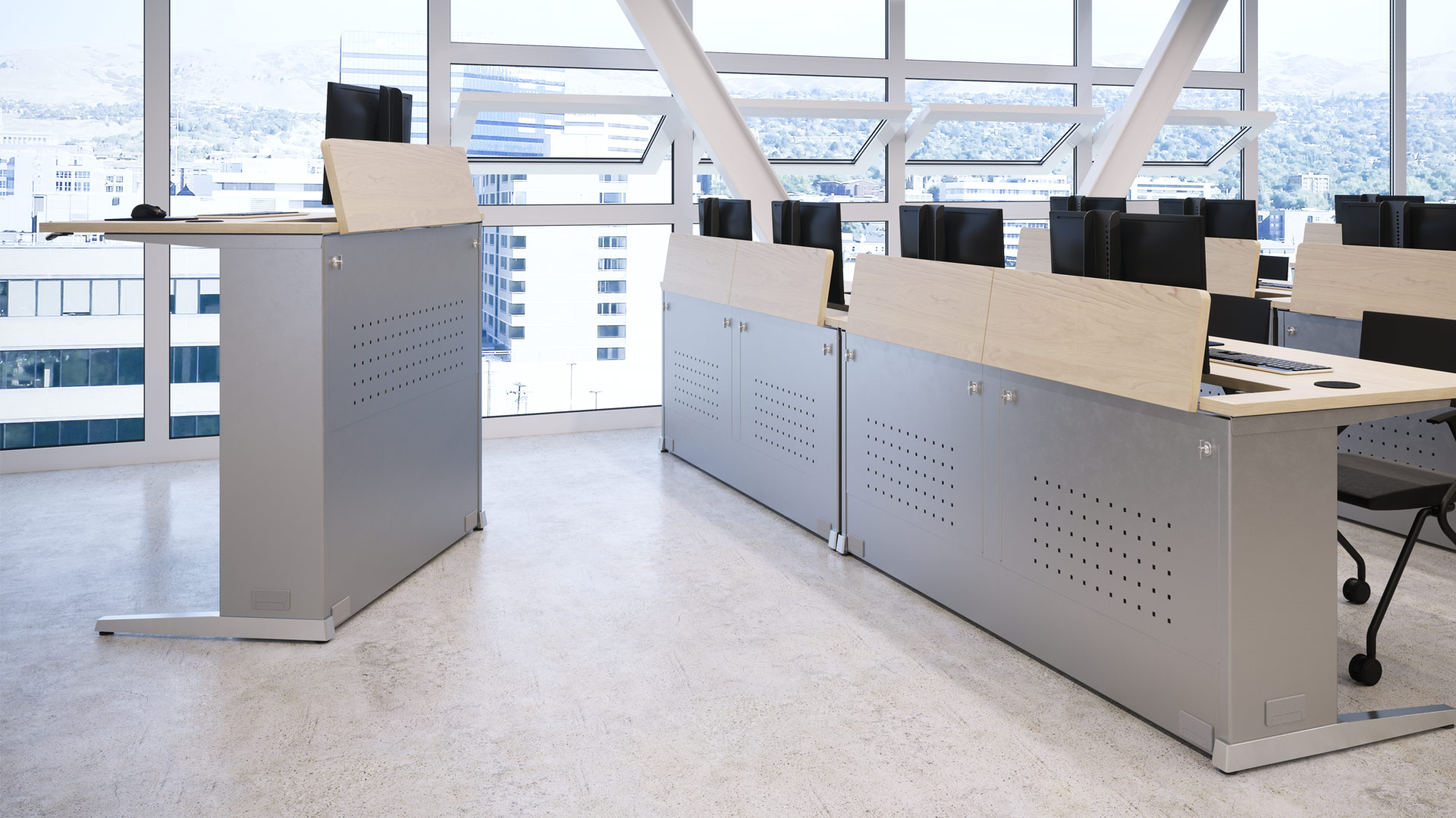 Computer Training Desk Configuration Workrite Ergonomics