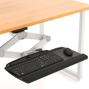 AIMEZO Adjustable Computer Keyboard Tray and Mouse Platform Ergonomic Under Table Desk Mount Keyboard Drawer 