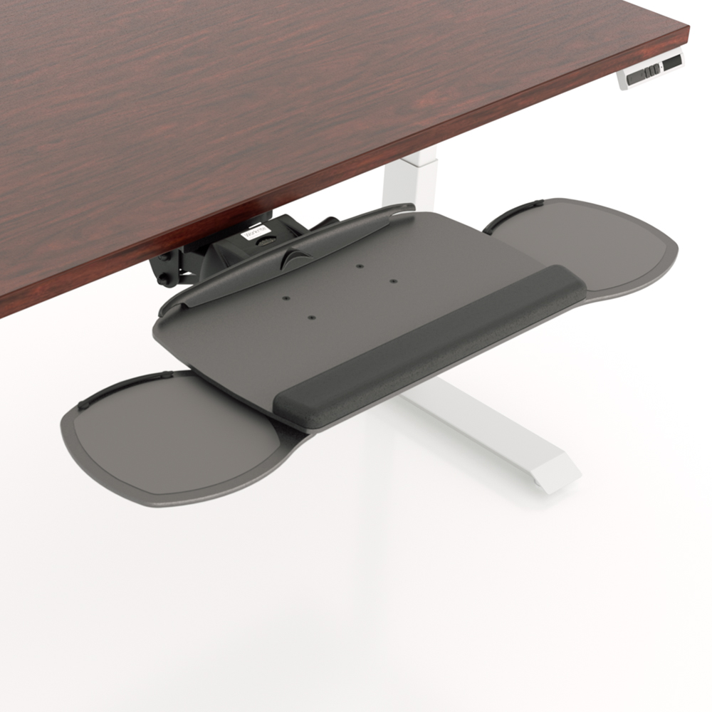 WorkRite 2144-22J Dual Mouse-Under Keyboard Platform w/ 22 Pinnacle Arm and track w/ Jel wrist rest 
