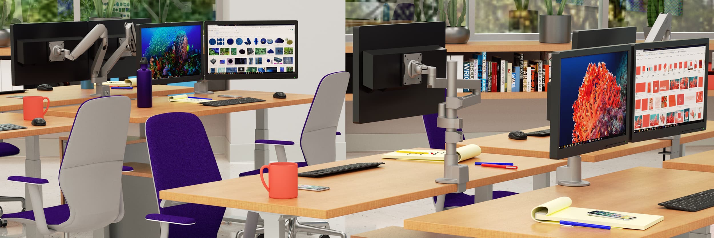 Office Desks Bolt Mounted Single Monitor Adjustable Arm for Computer Desk 
