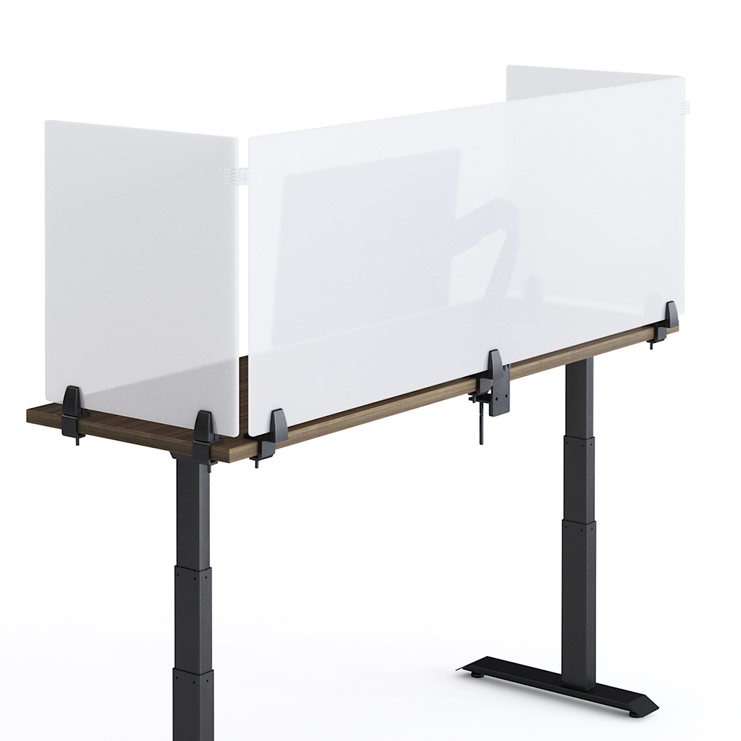 S14-series Acoustic Fire-proof Privacy Screen/Modesty Panel 140x35cm w/Desk Mount Black