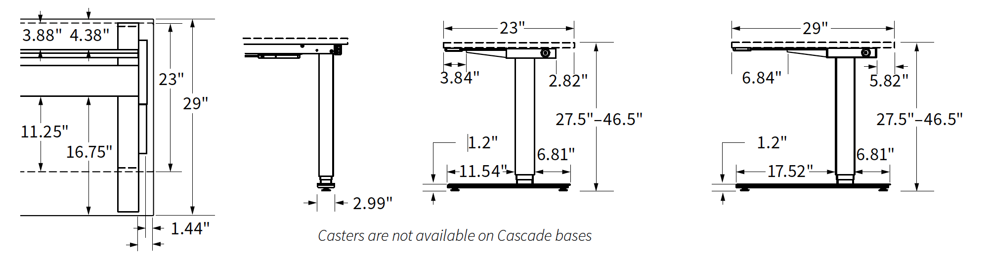 Cascade Counterbalance Manual Sit Stand Desk - Workrite Ergonomics